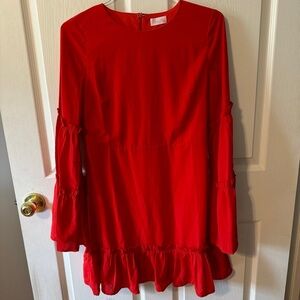Women’s pink lily long sleeve red dress size medium NWOT